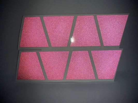 Pink geometric panels in lighting fixture for BLACKED OUT PINK REFLECTIVE HELMET