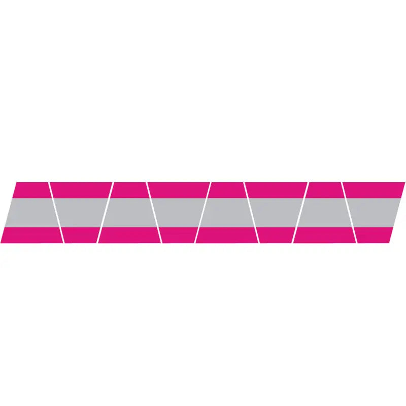 Pink grey triple stripe geometric pattern with diagonal white lines for reflective helmet