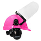 Pink cap-style hard hat kit featuring a hi-transparency face shield and earmuffs