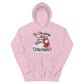 Pink White Christmas Unisex Hoodie featuring festive design and text for holiday cheer