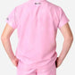 Back view of a pink Men’s Simple Scrub Top for a stylish, professional look