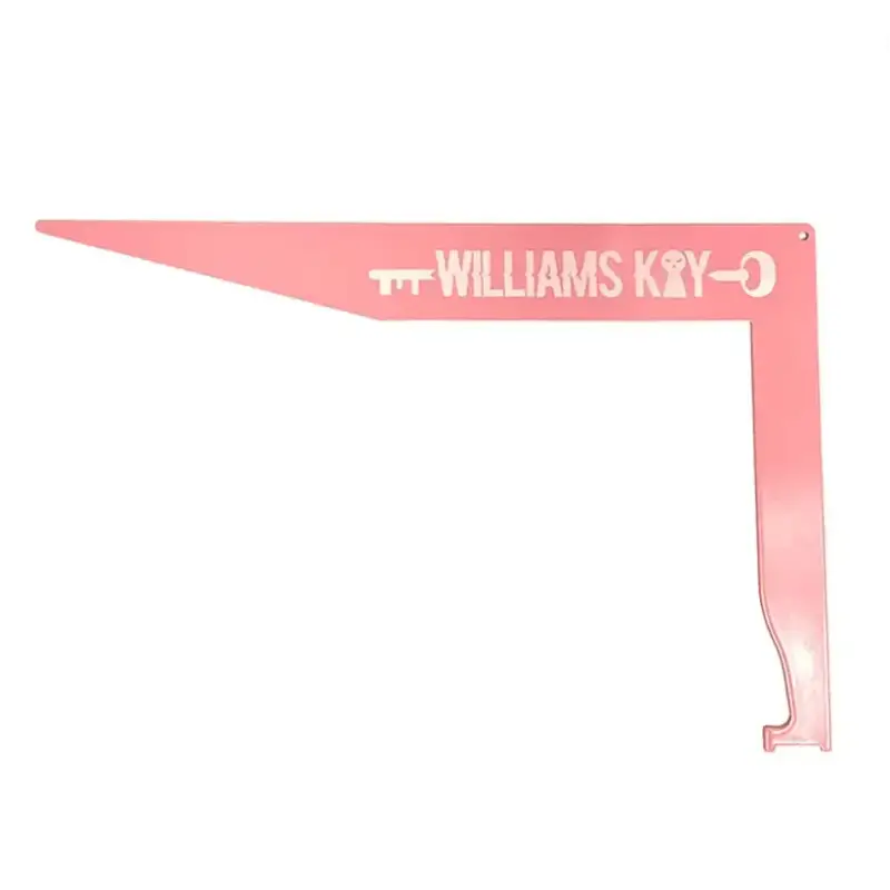 Pink Standard Key with an L-shaped design for custom engraving and keytext