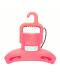 Pink Hang-Dry® plastic hanger with built-in hook and Handy Dry label for easy drying