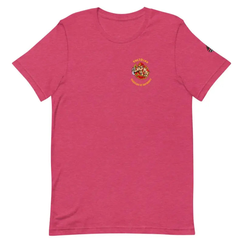 Pink Engine 19 Short-Sleeve Unisex T-Shirt with circular logo on chest