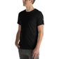 Plain black crew neck t-shirt with American flag detail, perfect for layering with heather prism lilac