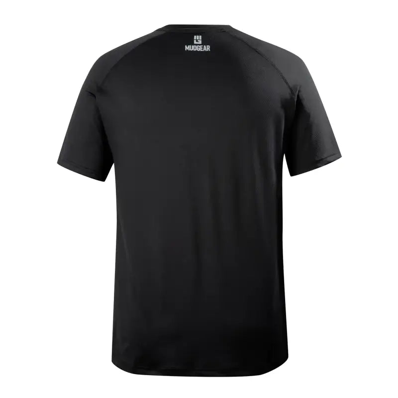 Plain black short sleeve shirt, ideal for activewear, MudGear Men’s Loose Fit Performance