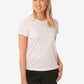 Plain white crew neck women’s short-sleeve underscrub with short sleeves