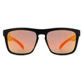 Black-framed sunglasses with orange-tinted lenses from Pomona Crimson for frontline optics