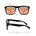 Black-framed Pomona Crimson sunglasses with orange-tinted lenses for first responders
