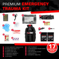 Premium emergency trauma kit for first responders, firefighters, and police professionals