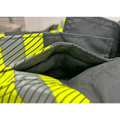 Black fabric with neon yellow striped pattern on Prime Fire Gear Jacket