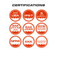 Product certifications for Feniex Quantum 2.0 27’’ Mini Light Bar showcasing quality and safety