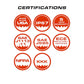 Feniex QUAD 100 Stick Light with product certifications in red circles for first responders