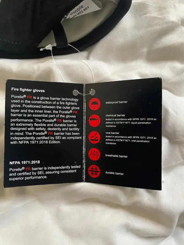 Product information card for Lakeland Structural Glow dark firefighting gloves