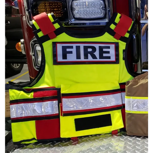 Chief Miller Bullet Proof Vests "PROTECTOR" HI VIZ RED FIRE - TRAFFIC SAFETY & BALLISTIC VEST Apparel