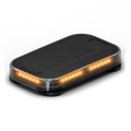 Rectangular black and clear emergency light bar for first responders, firefighters, police