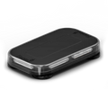 Rectangular black emergency light bar for first responders, firefighters, and police vehicles