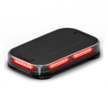 Rectangular black emergency light with red LEDs for first responders and police vehicles