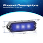 Rectangular blue LED light with dimensions for UBL G3 Surface Mount LED Surface Mount