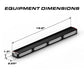 Rectangular Feniex Quantum 2.0 400 Stick Light for first responders with dimensions