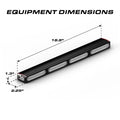 Rectangular Feniex Quantum 2.0 400 Stick Light for first responders with dimensions