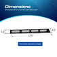 Rectangular LED light bar with dimensions for UBL U-Lite Visor Bar, a U-Lite Visor product