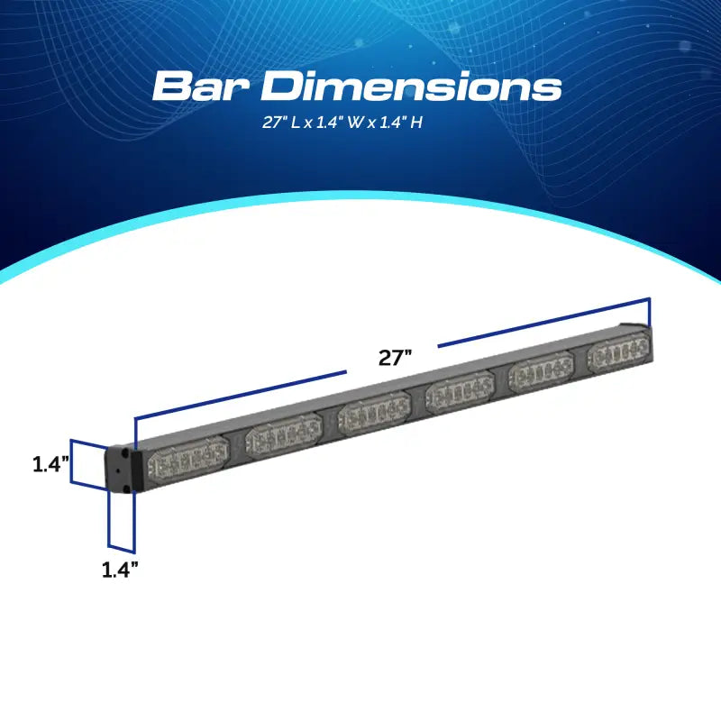 Rectangular UBL U-Lite 600 Stick Light LED with dimensions for first responders