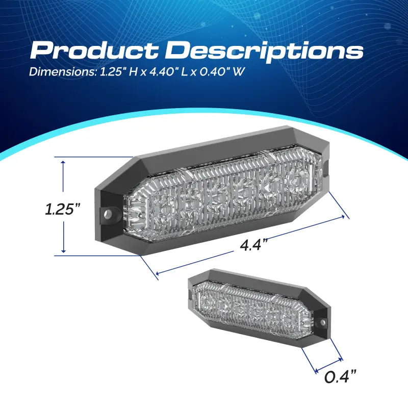Rectangular LED light with dimensions - U-BL U-Lite Surface Mount for modern lighting