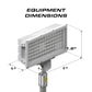 Rectangular Feniex Torch Pole Light with dimensions for optimal visibility and safety