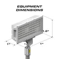 Rectangular Feniex Torch Pole Light with dimensions for optimal visibility and safety