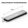 Rectangular Feniex Quantum 2.0 49-inch GPL Light Bar with dimensions for first responders