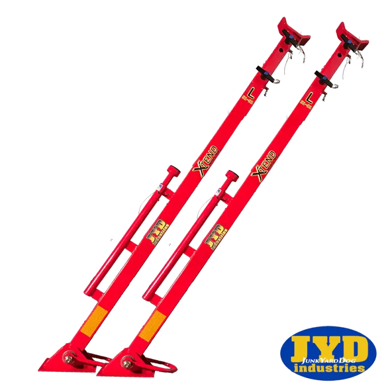 Red adjustable vehicle support stands from Heavy Duty XTEND HD Style Rescue Strut Set