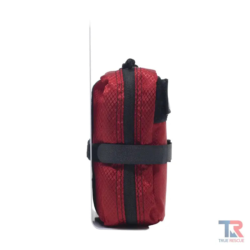 Red backpack with black straps for Single Bleeding Control Kit Mounting use