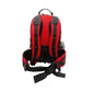 Red backpack with black straps for The Field Medic Kit, ideal for outdoor emergencies