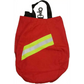 Red SCBA Airmask Respirator Bag with reflective stripes, fleece lining, and black handle