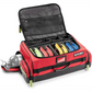 Red and black Responder O2 Bag with compartments for Ultimate Professional EMT supplies