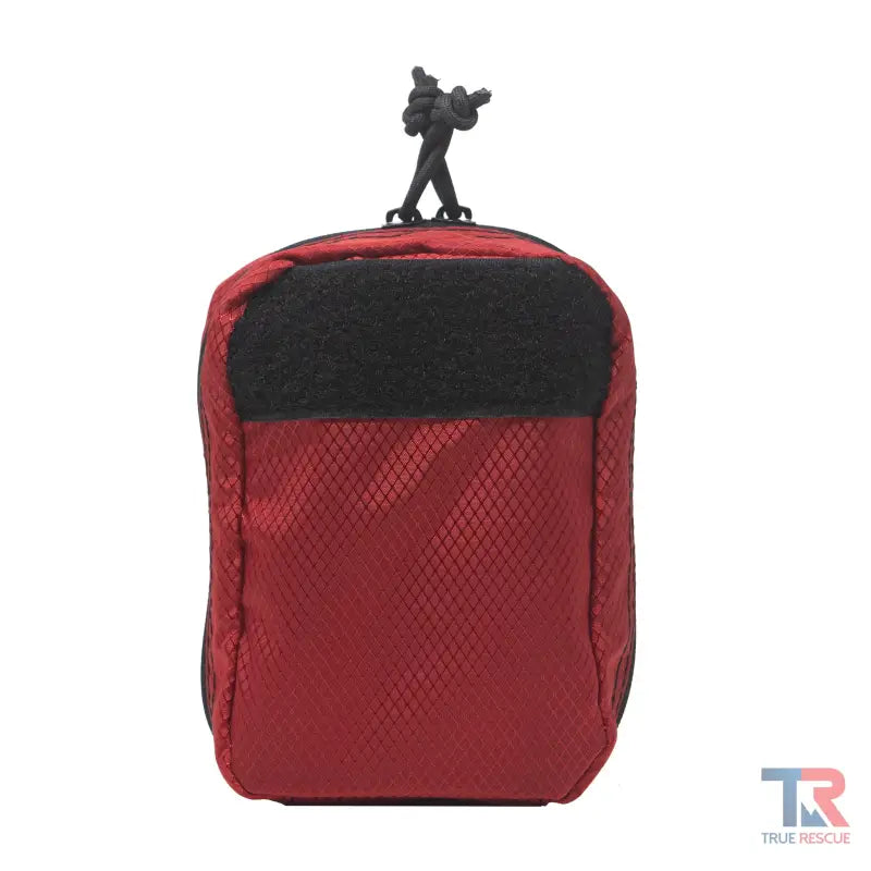 Red and black mesh pocket pouch with clip for Bleeding Control Kit replacement nylon case