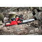 Red and black Milwaukee 2727-20C M18 FUEL™ 14’’ Chainsaw displayed on a white background