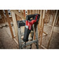 Red and black Milwaukee 2821-20 M18 FUEL™ SAWZALL® Recip Saw mounted on a ladder