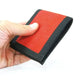 Red and black nylon wallet showcasing unfolded bills and card slots in 1000D Cordura