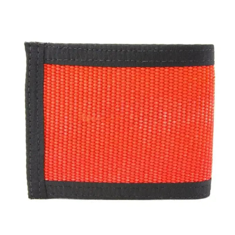 Red and black nylon wallet with card slots for unfolded bills made from 1000D Cordura