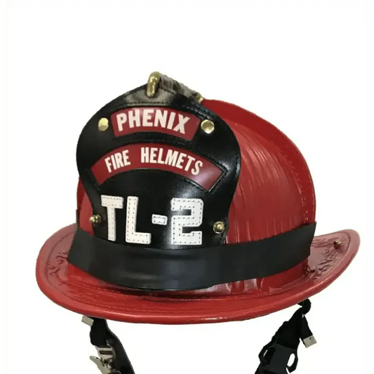 Red and black Phenix Firefighter Helmet with TL-2 marking in Helmet Band 3PK