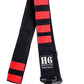 Red and black striped H6 Inferno Radio Strap with metal clips, durable military-grade ballistic nylon