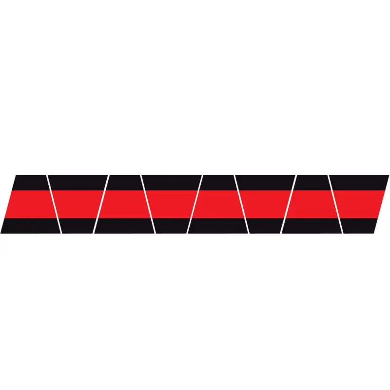 Red and black striped geometric pattern with white lines for BLACK RED TRIPLE STRIPE HELMET