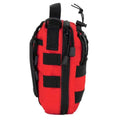 Red and black MOLLE Pouch for gunshot trauma, includes USA Patch, tactical medical use