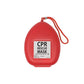 Red CPR pocket mask in protective case with loop attachment for easy access