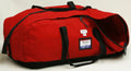 Red duffel gear bag with black accents for Firefighter Turnout Gear Side Zipper