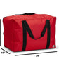 Red duffle bag with black handles for Firefighter Turnout Gear, featuring water resistant outer fabric