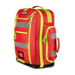 Red Scherber Ultimate First Responder Trauma O2 Backpack with yellow trim and reflective stripes