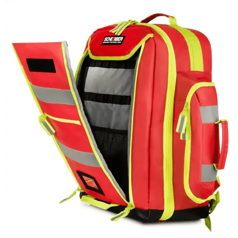 Red Scherber Ultimate First Responder Trauma O2 Backpack with reflective stripes